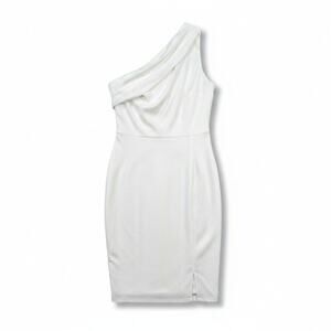 Laundry by Shelli Segal New Womens One Shoulder Mini Dress White Size 14 NWOT